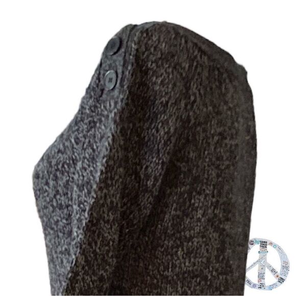 $ 5 $ add on Pink Rose marled black/ gray/ white knit sweater mini dress tunic - Picture 10 of 16